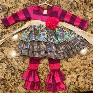 Giggle Moon, 9 Months Ruffle Top and Pants